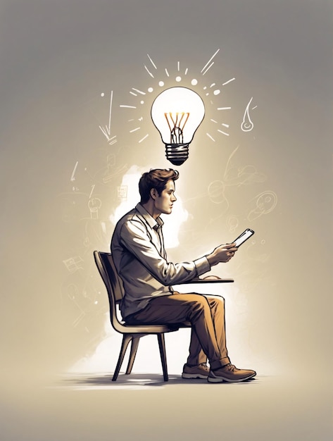 Man with Idea Illustration