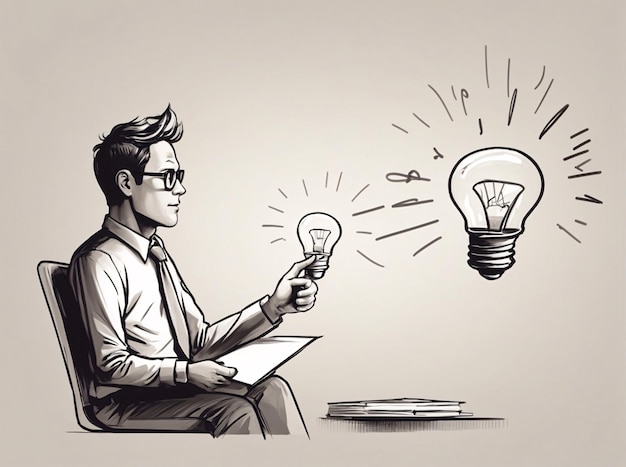 Man with Idea Illustration