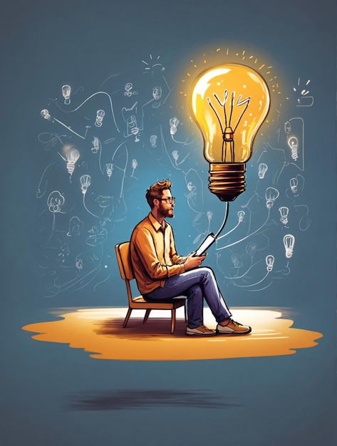 Man with Idea Illustration