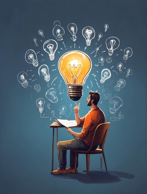 Man with Idea Illustration