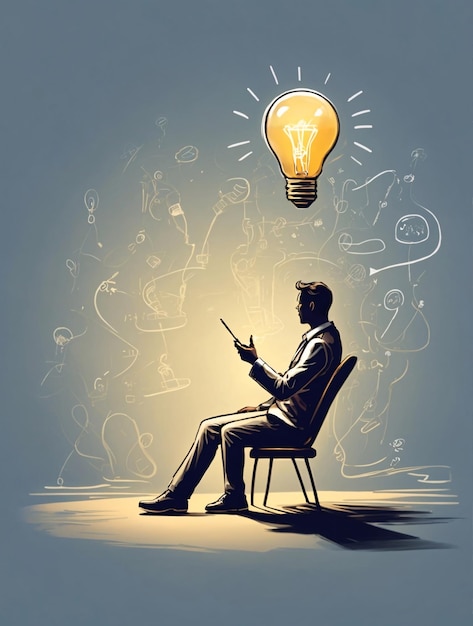 Man with Idea Illustration