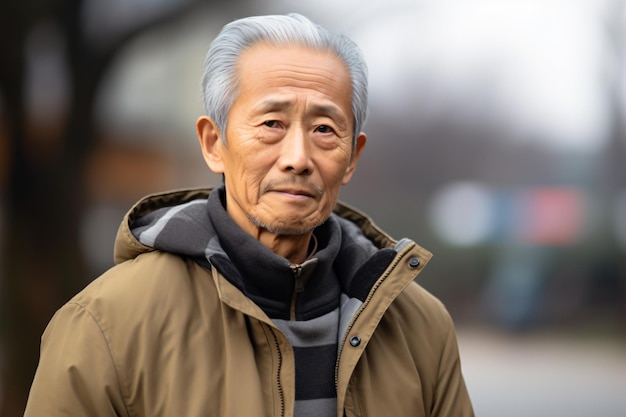 a man with a jacket and scarf on