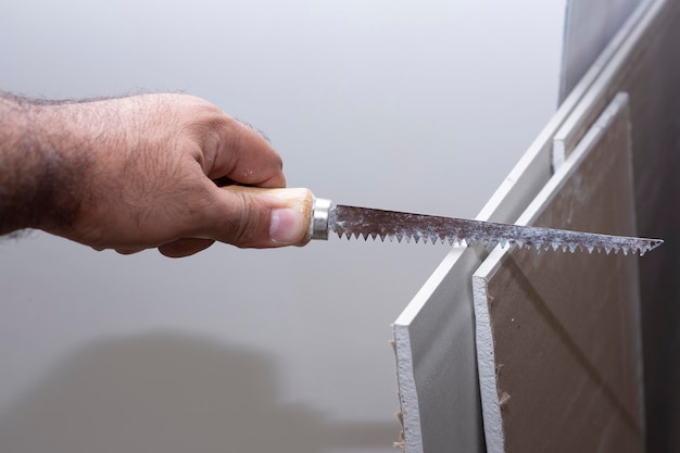 man with a knife on a white background