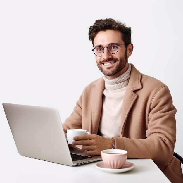 Man with laptop it professional it specialist business person quotentrepreneur accountant