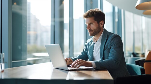 Photo man with laptop