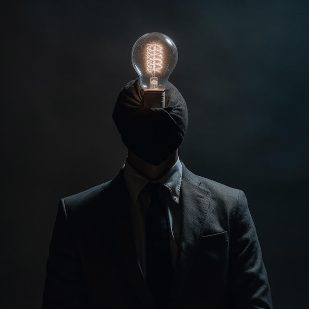 A man with a light bulb in his head