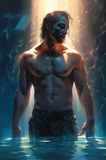 A man with a lightning bolt on his chest