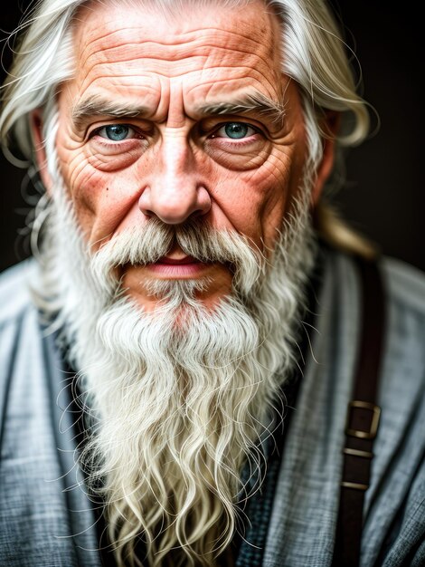 A man with a long beard and a beard is looking at the camera.