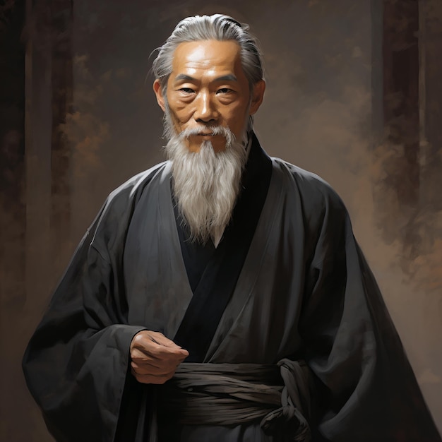 a man with a long beard and a black robe