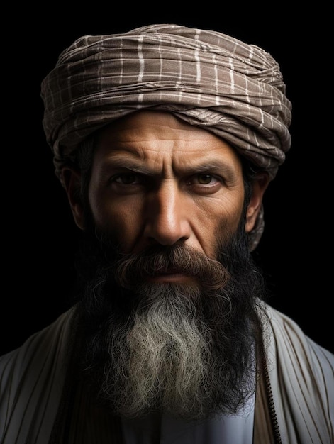 Photo a man with a long beard and a turban on his head