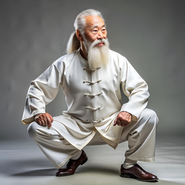 Photo a man with a long white beard and a long beard