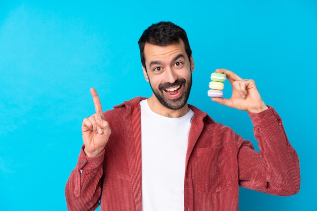 Man with macarons