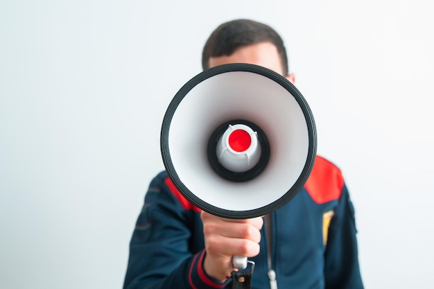 Man with a megaphone