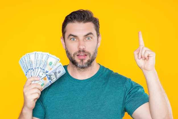 Man with money business man counting money handsome middle age man holding bunch of dollar banknotes