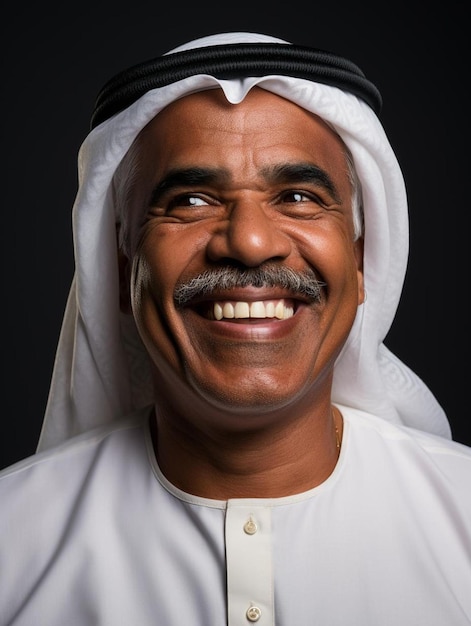 Photo a man with a mustache and a smile on his face