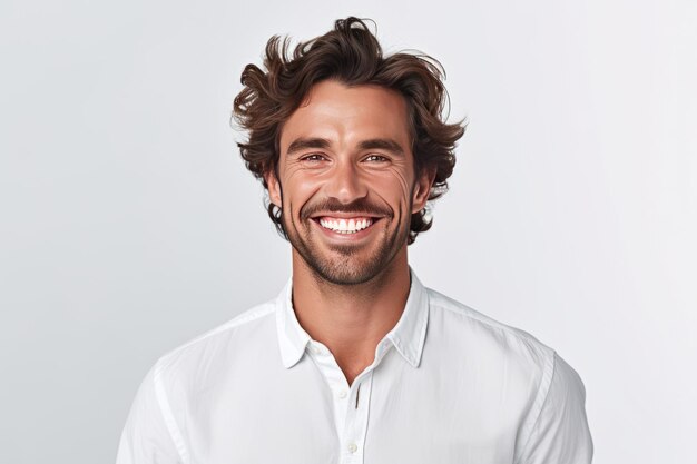 Photo man with nice smile white background