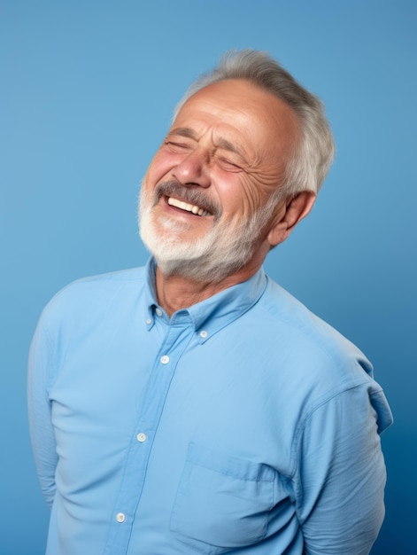 Man with pain on neutral background