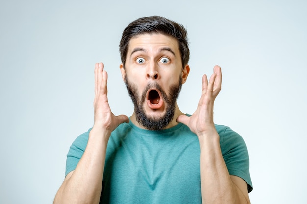 Premium Photo Man With Shocked Amazed Expression