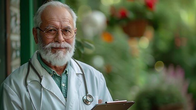 Photo a man with a stethoscope around his neck