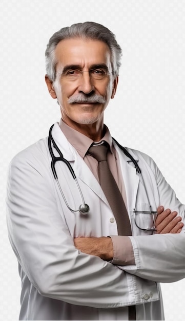 A man with a stethoscope on his shirt is standing Generated Ai