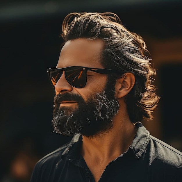 Photo a man with stylish hair and sunglasses