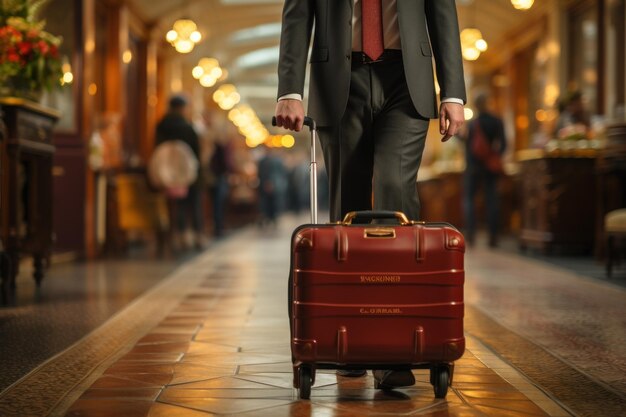 man with suitcase