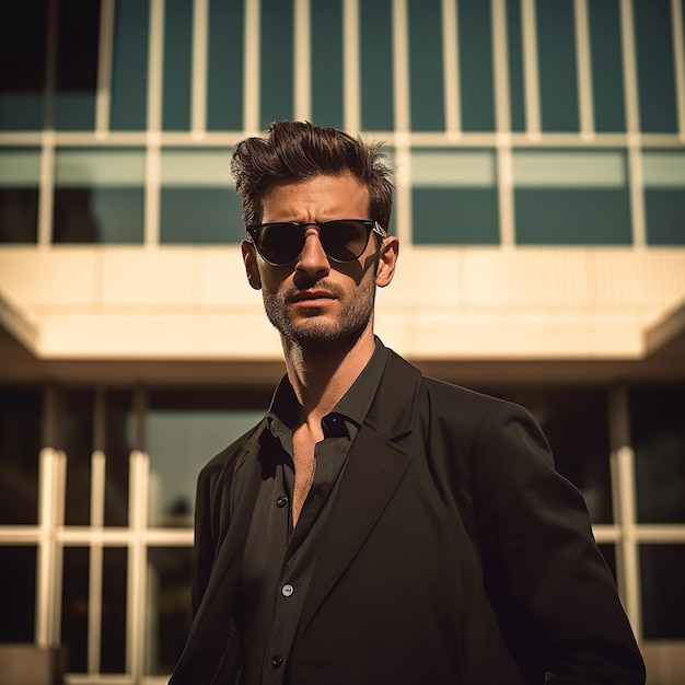 a man with sunglasses posing