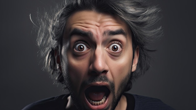 A man with a surprised face