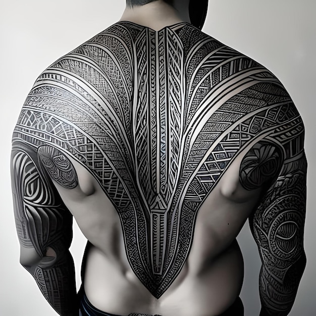 A man with a tattoo on his back