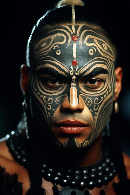 a man with a tattoo on his face