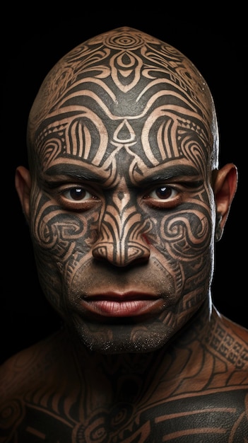 a man with a tattoo on his face