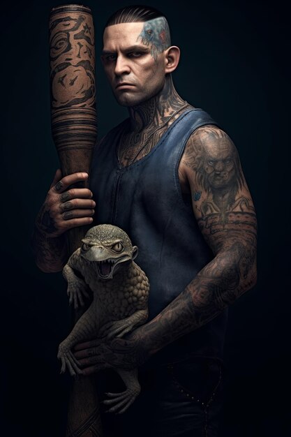 A man with tattoo