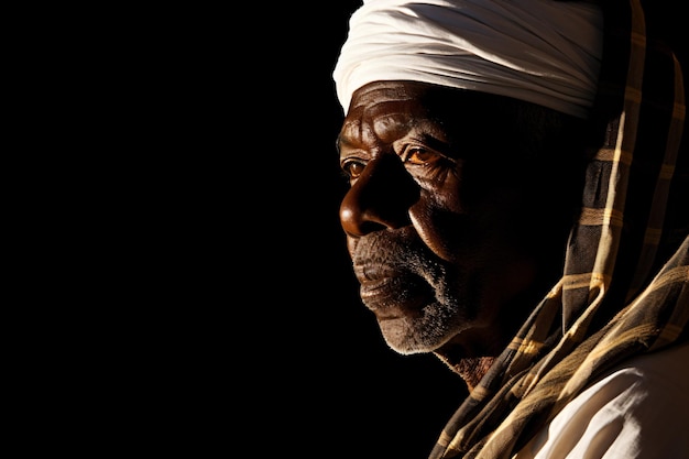 a man with a turban on his head