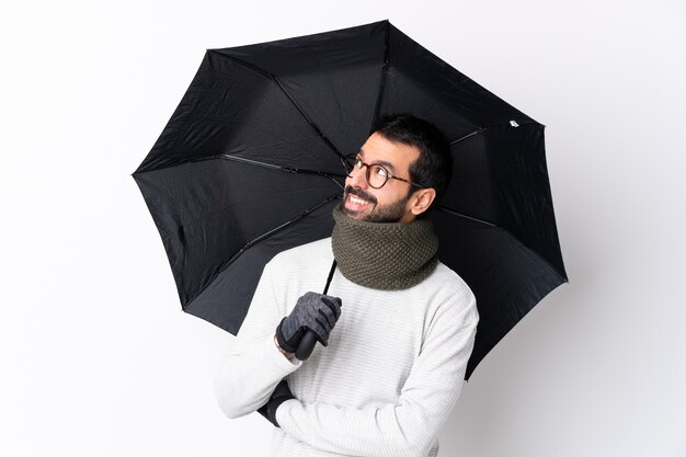 Man with umbrella