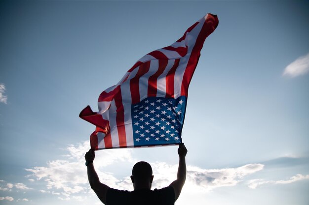 Photo man with usa flag