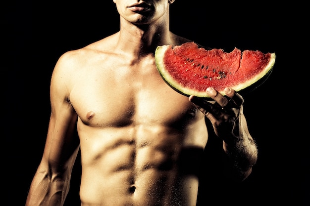 Man with water melon