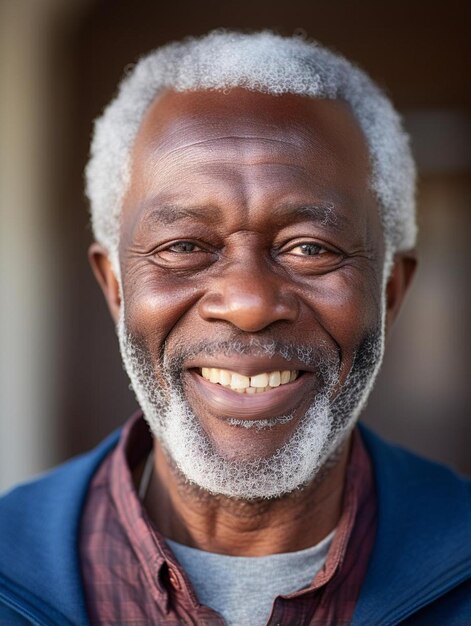 Photo a man with a white beard and a blue jacket