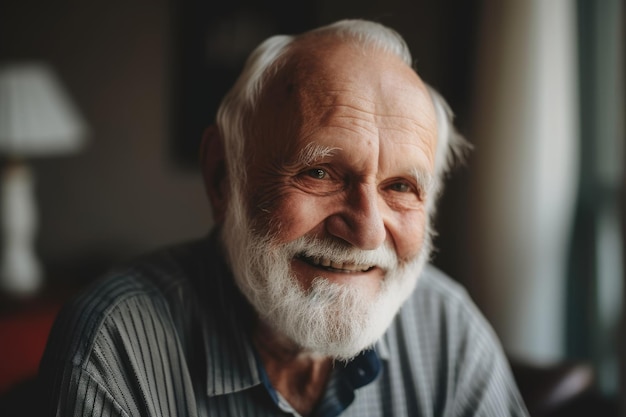 A man with a white beard smiles at the camera.