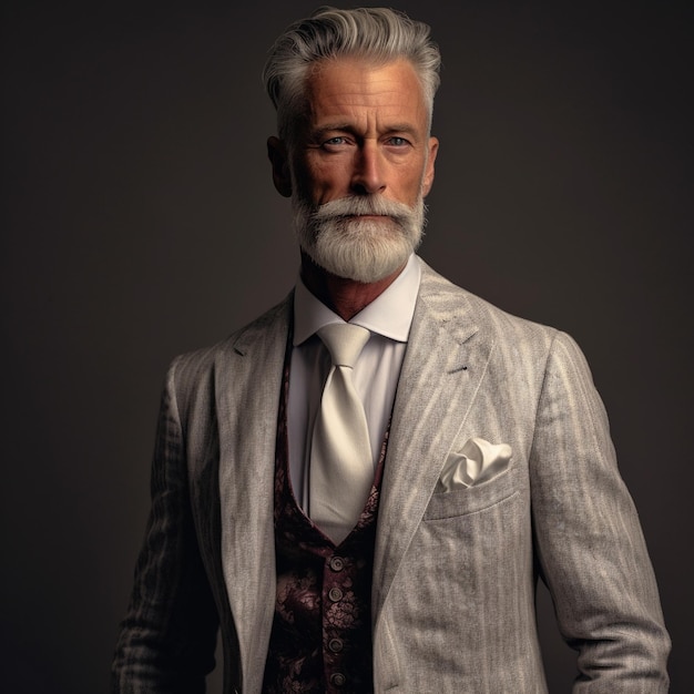 Premium AI Image | a man with a white beard and a tie that says quot ...