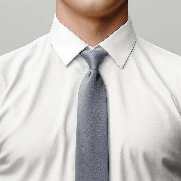 Photo a man with a white shirt and a gray tie.