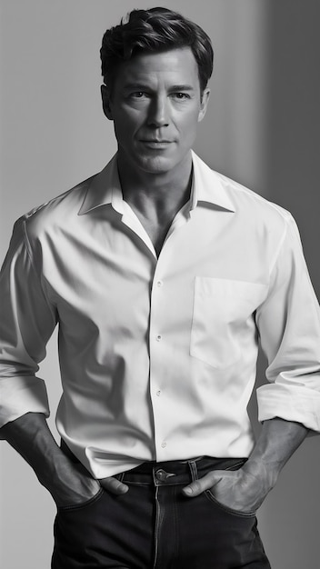 man with a white shirt