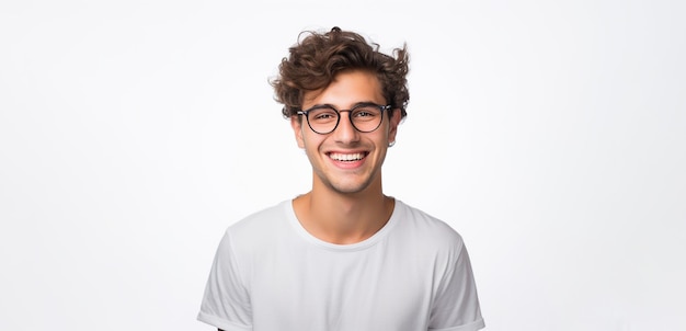 Man with white TShirt Man wearing eyewear man smiling