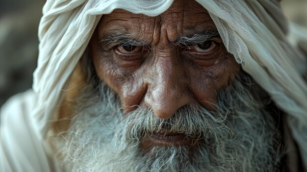 Photo a man with a white turban and a beard