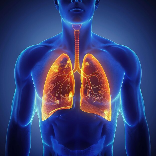 a man with the word lungs on his chest