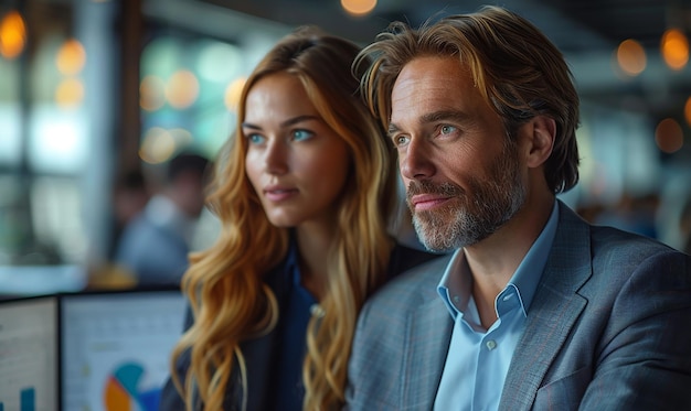 Foto un uomo e una donna si guardano