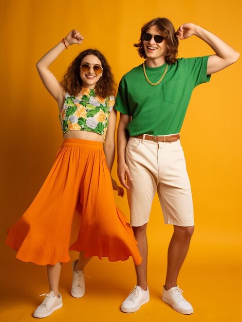 a man and a woman are posing for a photo