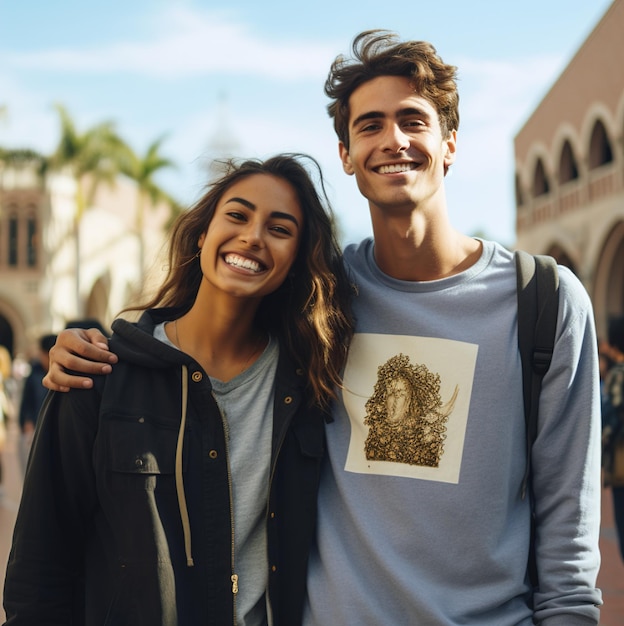 a man and a woman are posing for a photo.