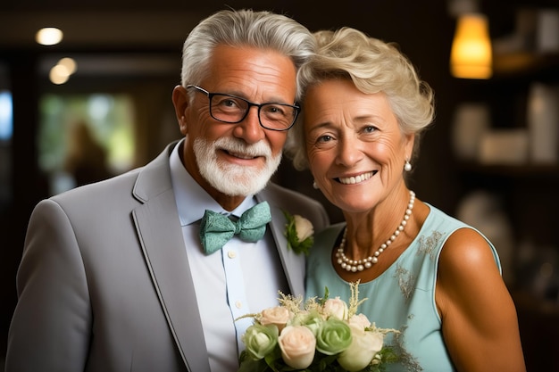 Foto uomo e donna posano per una foto insieme ai generativa