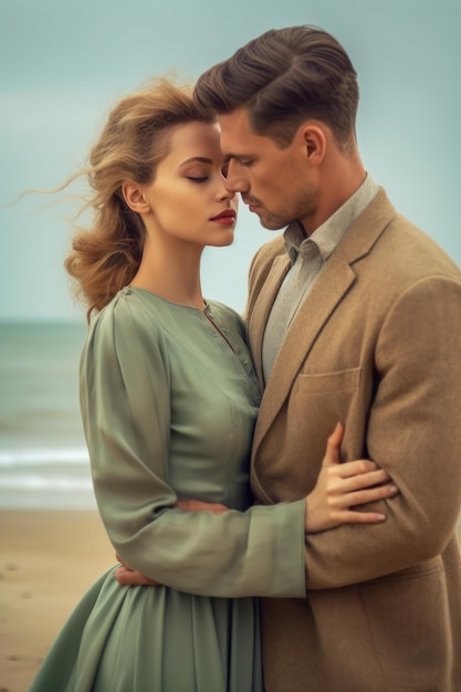 A man and woman on the beach