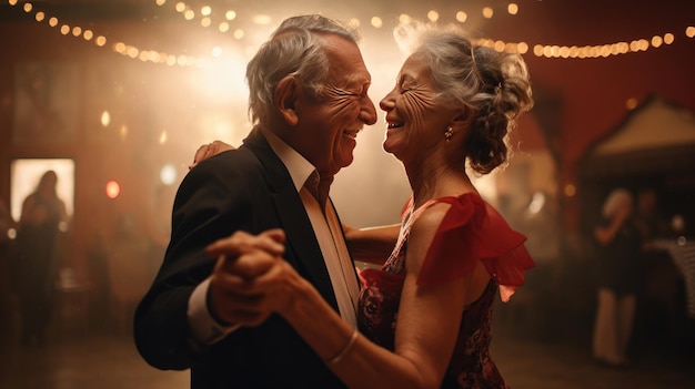 Man and Woman Dancing Together in Dimly Lit RoomHappy New Year